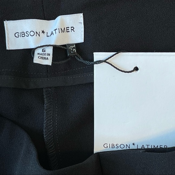 NWT Gibbon Latimer Black High Waist Self belted career pants Size 6 - Picture 8 of 13